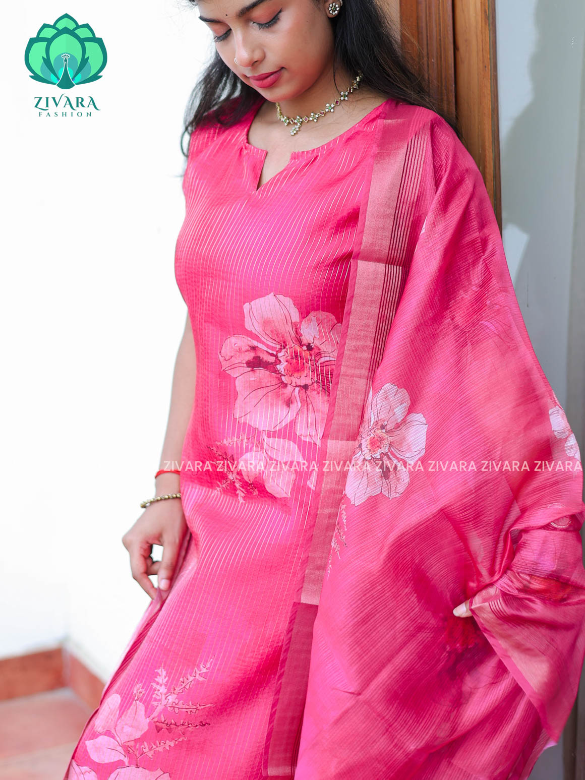 PINK - Pavani - FESTIVE HOT SELLER EXCLUSIVE TOP AND DUPATTA SET for women- Label Zivara
