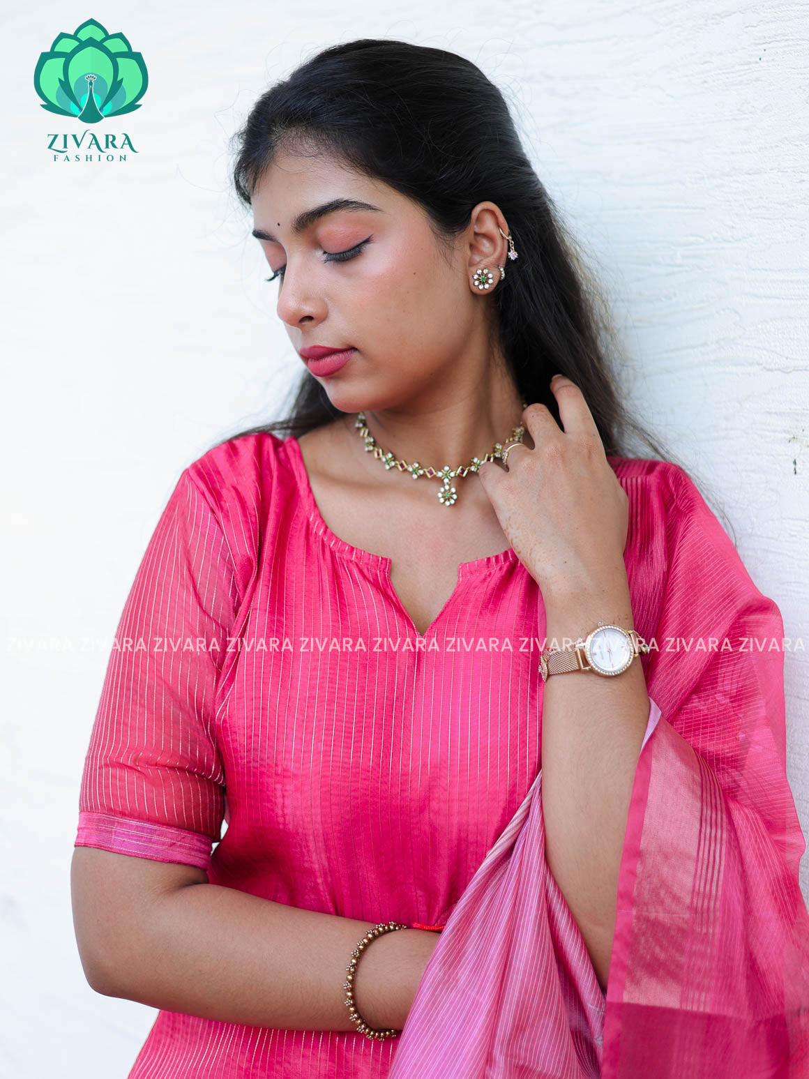 PINK - Pavani - FESTIVE HOT SELLER EXCLUSIVE TOP AND DUPATTA SET for women- Label Zivara