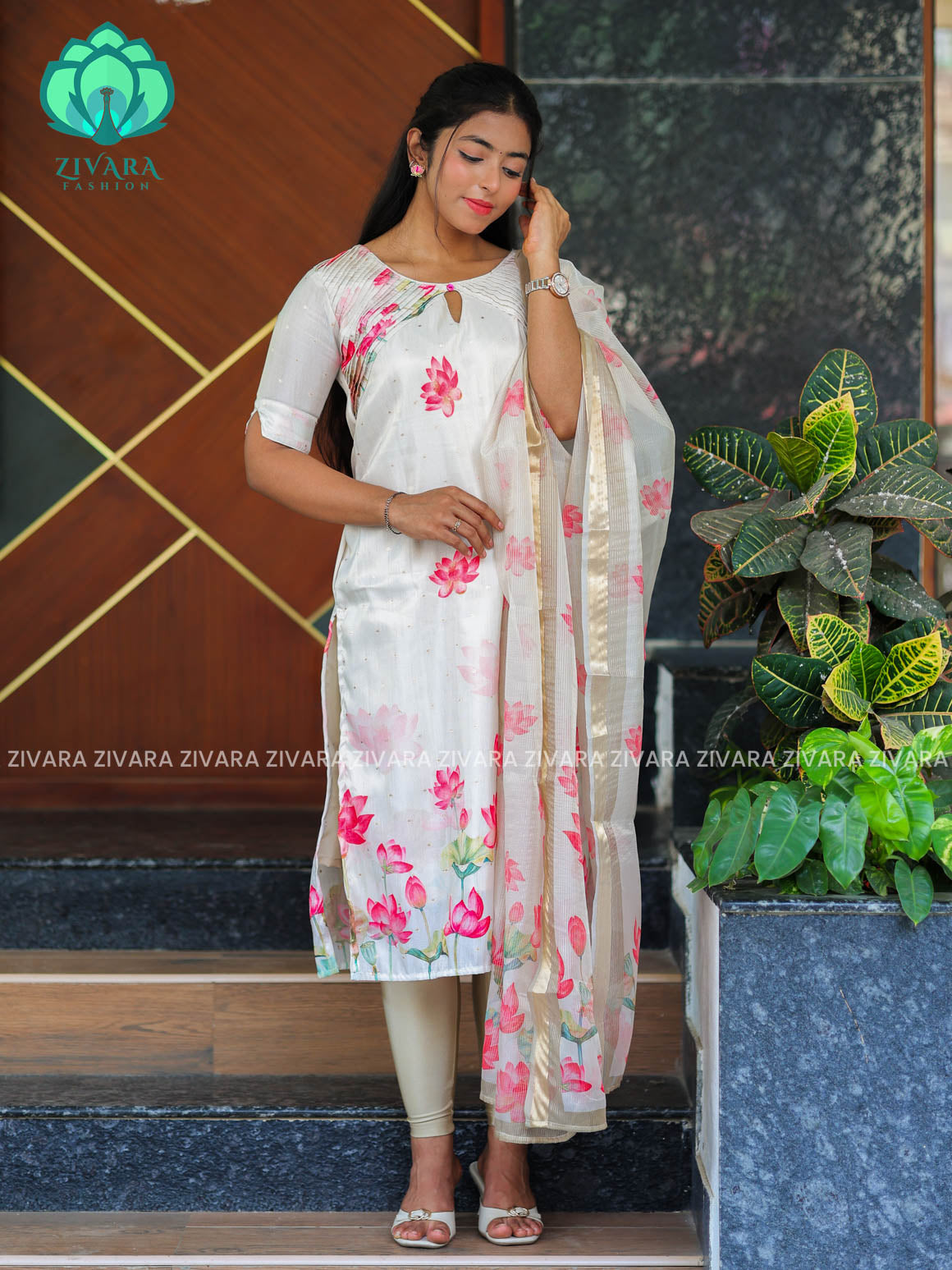 KAMALAM- FESTIVE HOT SELLER EXCLUSIVE TOP AND DUPATTA SET for women- Label Zivara