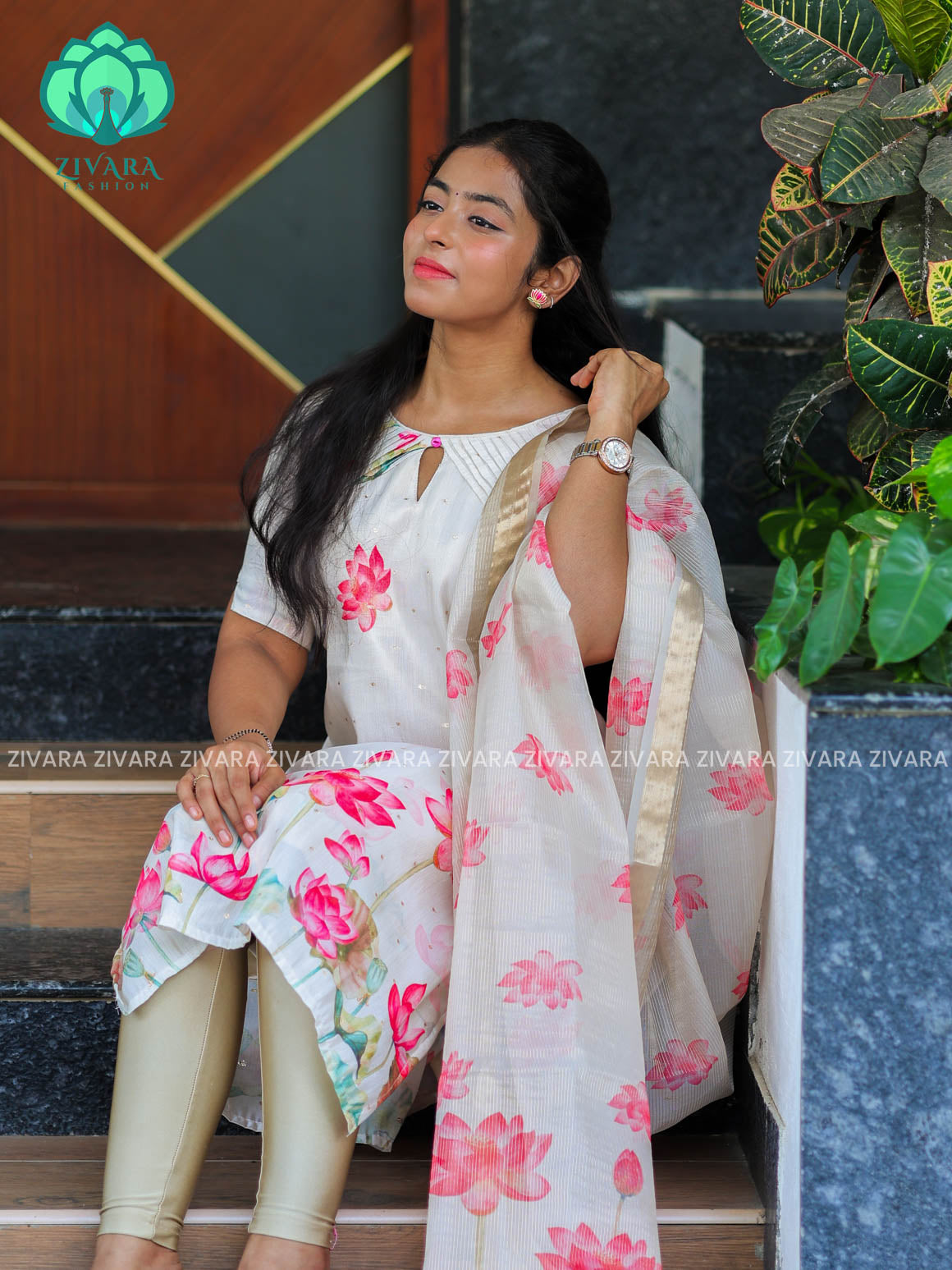 KAMALAM- FESTIVE HOT SELLER EXCLUSIVE TOP AND DUPATTA SET for women- Label Zivara
