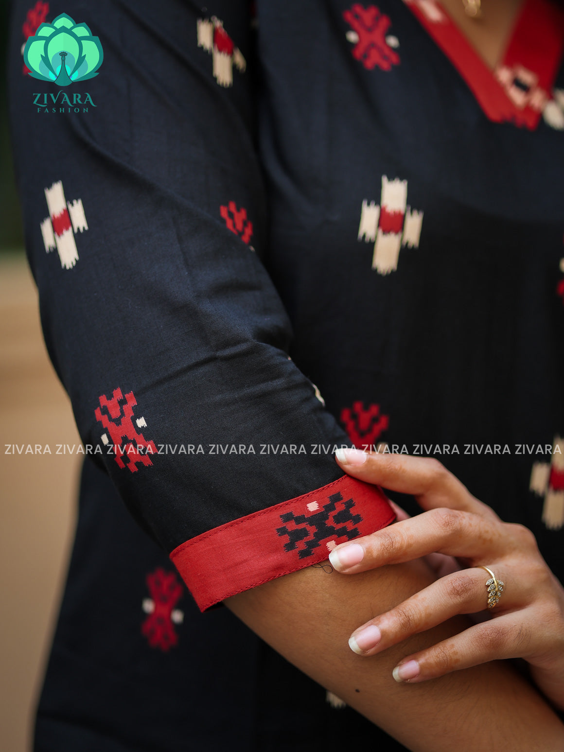 Anu - Black Woven cotton short office wear  for women- Label Zivara