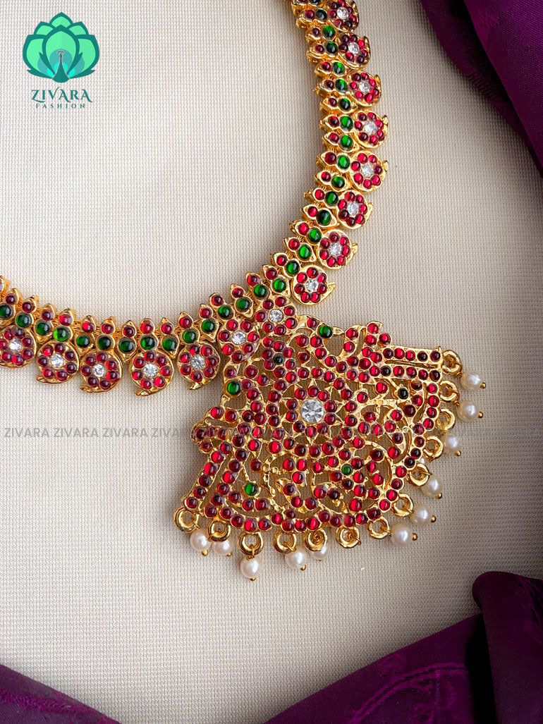 Mayuri - A kemp short neckwear jewellery - south indian jewellery