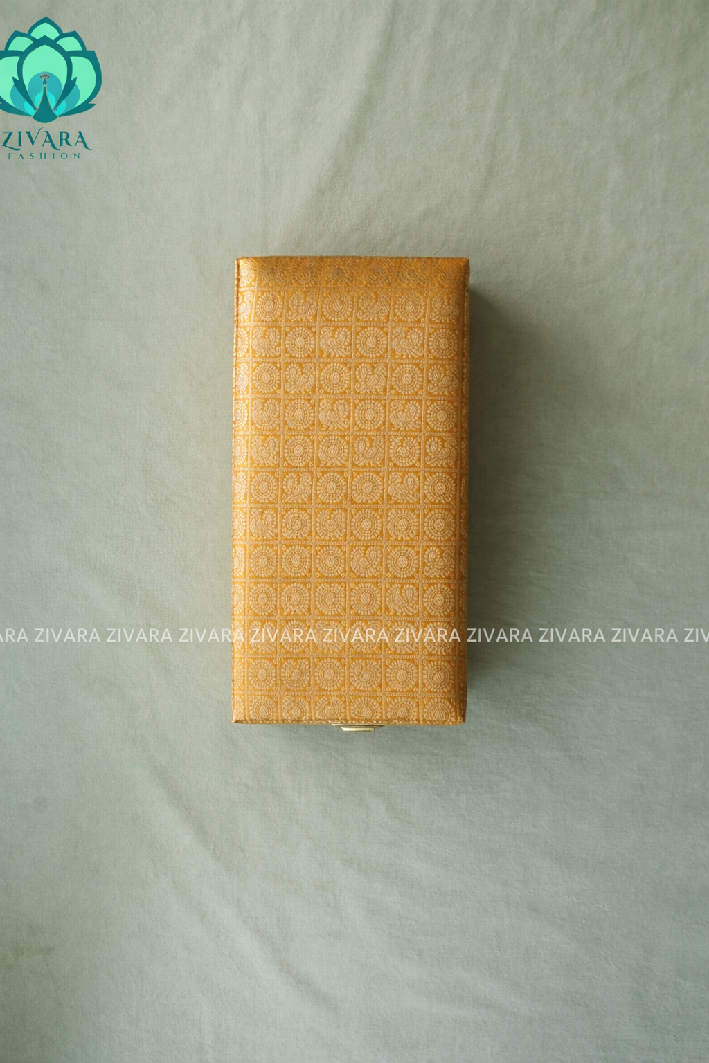 PREORDER 10 TO 15 DAYS DISPATCH TIME - GOLD BROCADE - COMPACT BOX - JEWELLERY ORGANISER FOR GOLD JEWELLERY WITH SELF SETTING NUMBER LOCK- ZIVARA FASHION