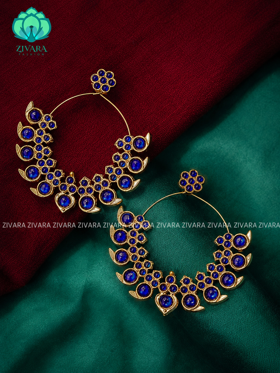 Blue  -jhaanvi - HANDMADE EARRINGS - latest kemp dance jewellery collection