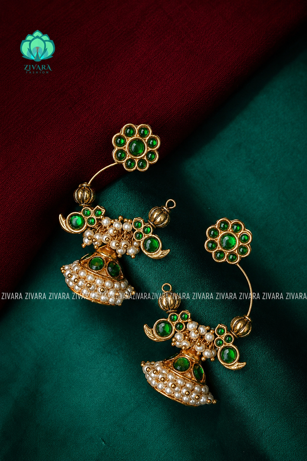 GREEN - MADHU  - HANDMADE EARRINGS - latest kemp dance jewellery collection