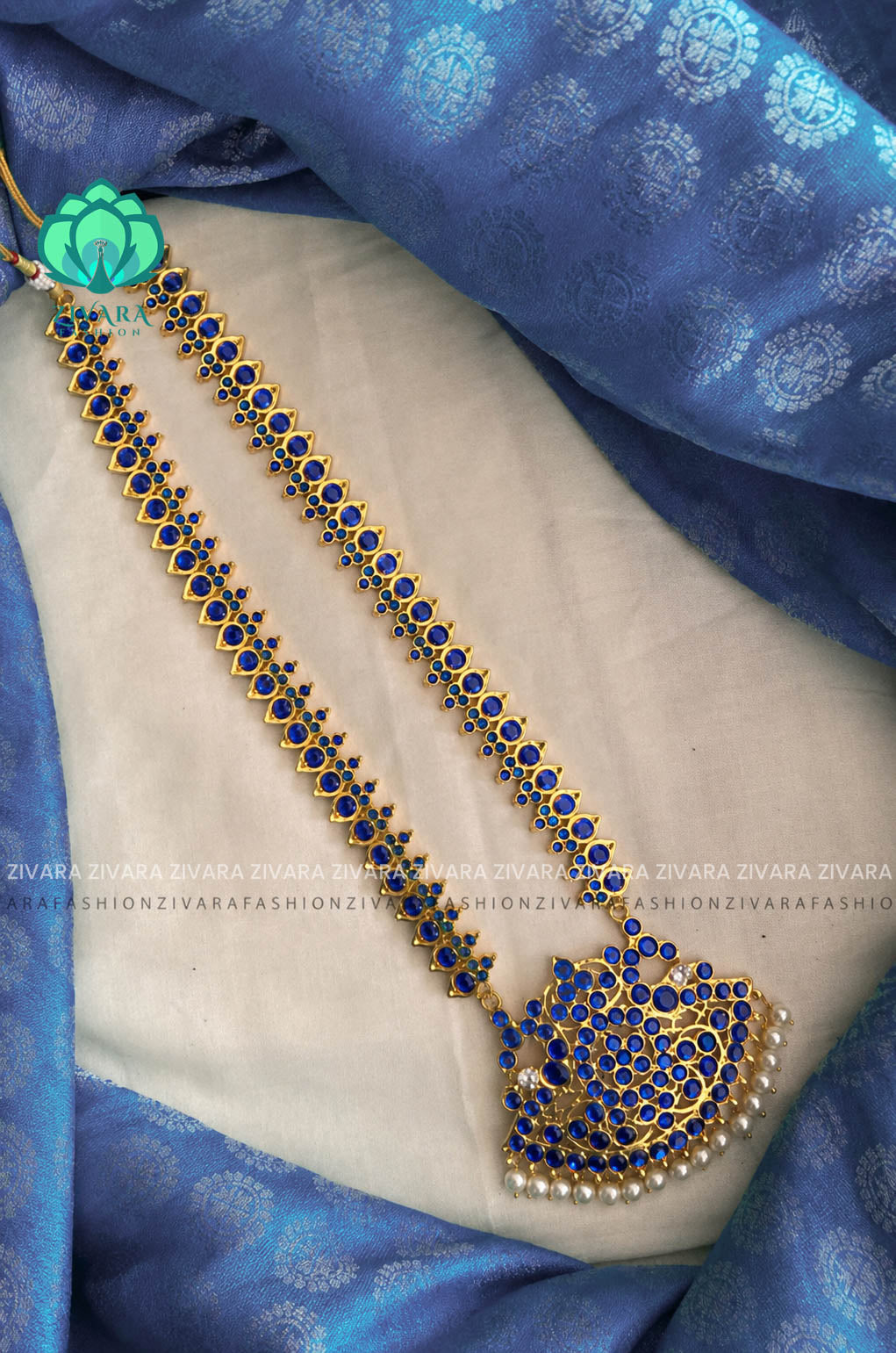 BLUE - NIRMALA - Kemp long neckwear jewellery- south indian jewellery