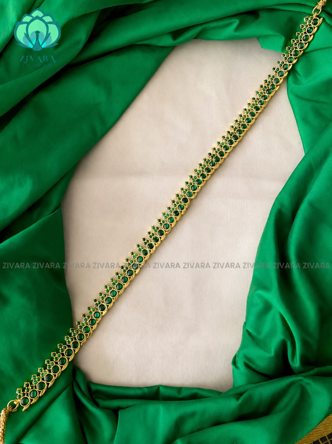 Green - Amritha kemp dance 16 inch style kids exclusive hipbelts - Latest South indian budget friendly hipbelt collection- Zivara Fashion