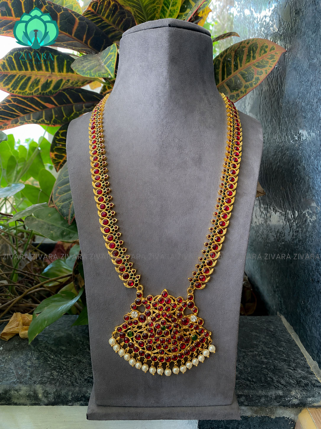 Red and green - lasya HANDMADE LONG NECKWEAR- latest kemp dance jewellery collection