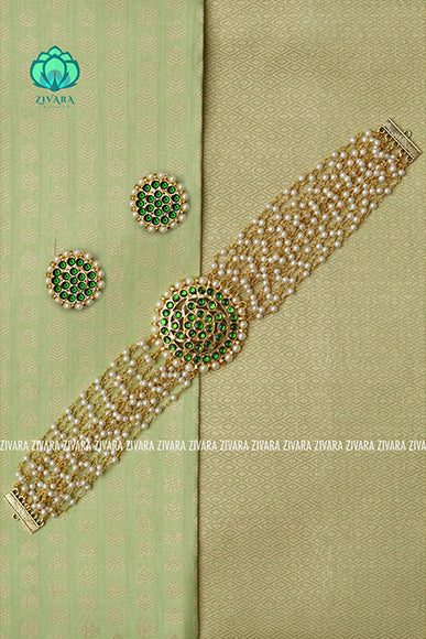 GREEN- VASUMATHI  - HANDMADE choker WITH EARRINGS - latest kemp dance jewellery collection