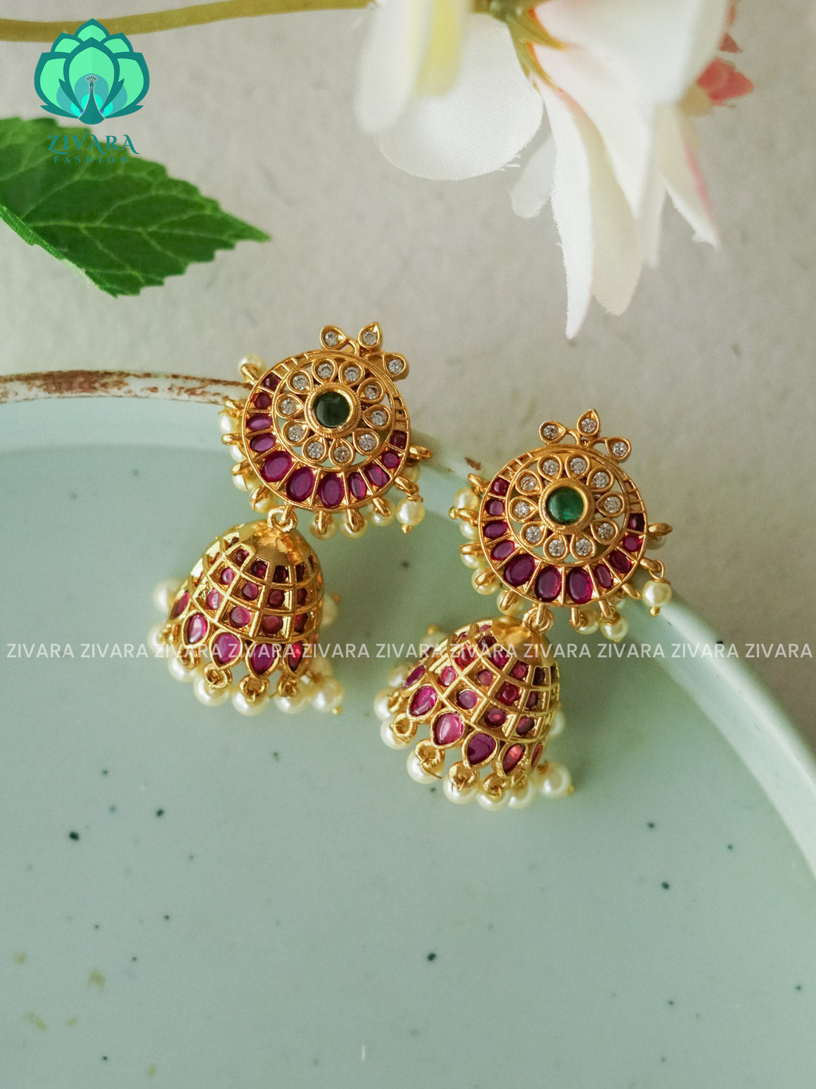 MOON Medium sized - TRADITIONAL PREMIUM MATTE  polish JHUMKA- latest jewellery collection- zivara fashioN