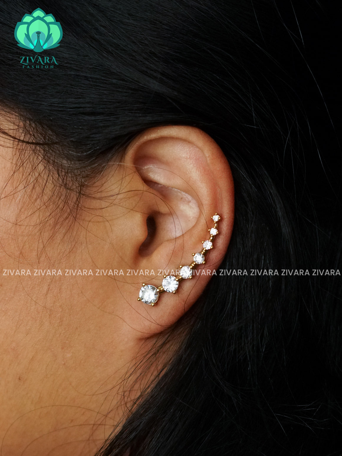 BRIGHT GOLD AD stone studs - latest jewellery collection- zivara fashion