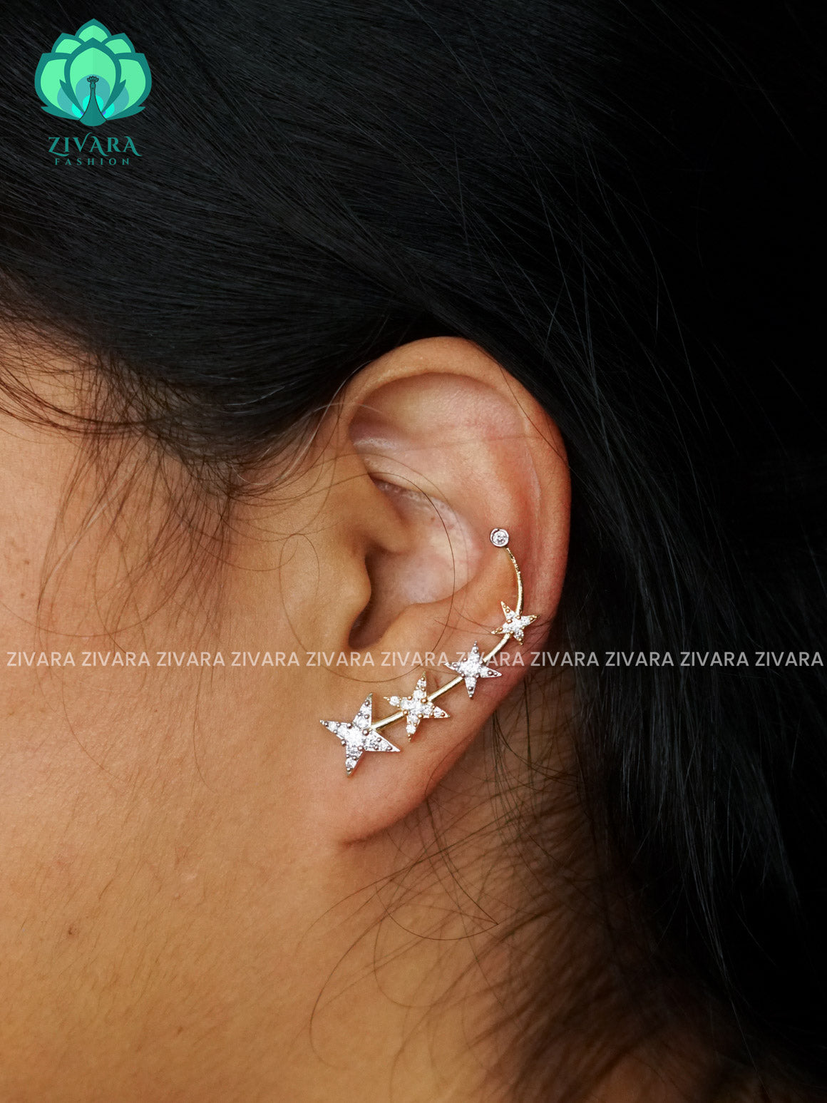 BRIGHT GOLD AD stone studs - latest jewellery collection- zivara fashion