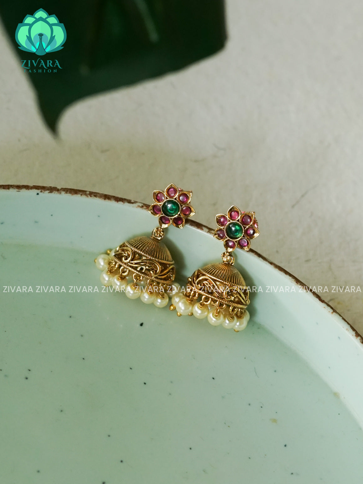 Hotselling small size kids friendly real kemp TRADITIONAL PREMIUM MATTE  polish JHUMKA- latest jewellery collection- zivara fashion