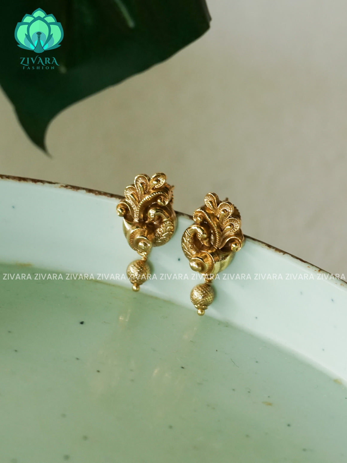 SMALL SIZE  PEACOCK STUDS  - latest jewellery collection- zivara fashion