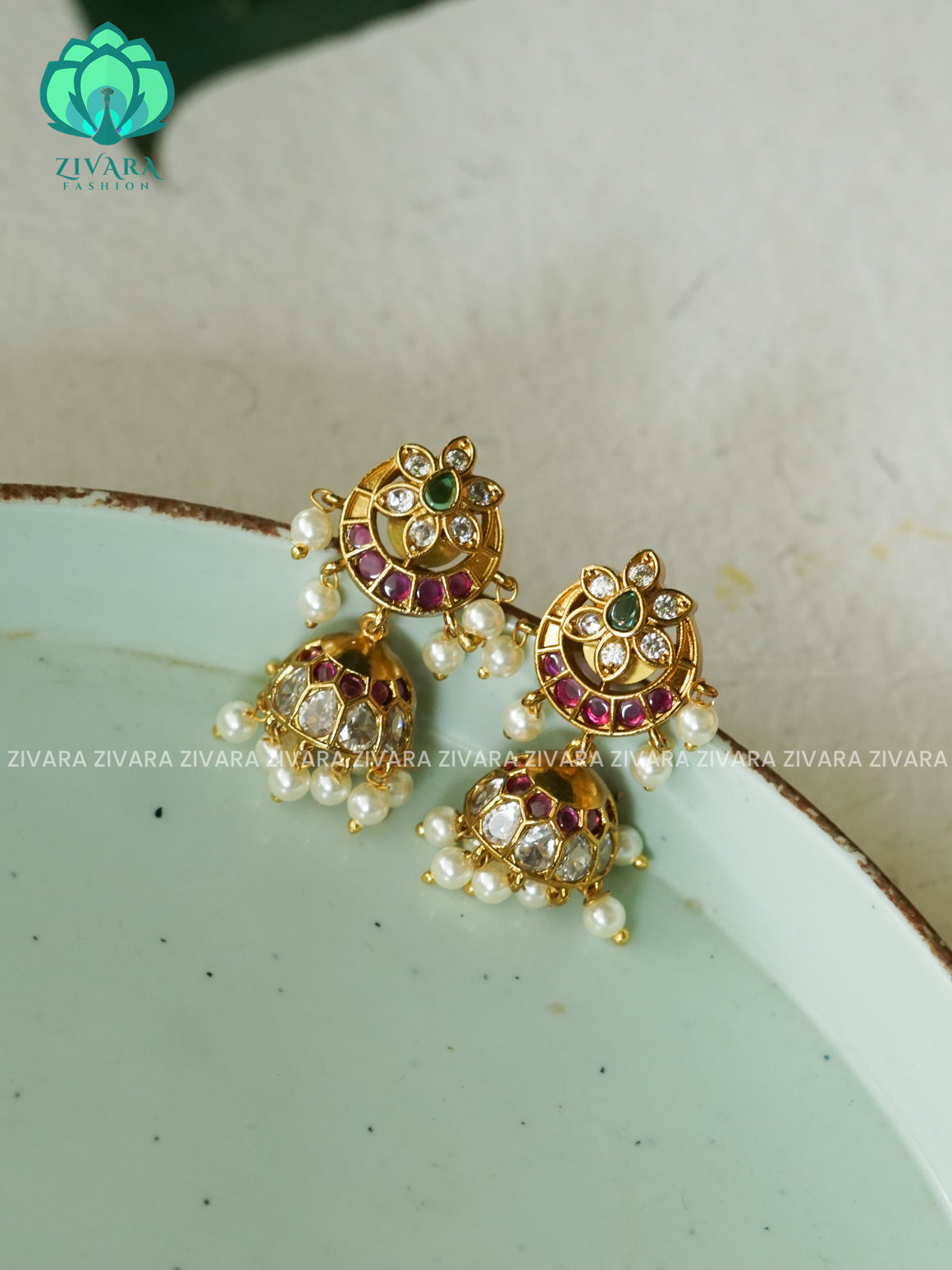 MOON SMALL SIZE - TRADITIONAL PREMIUM MATTE  polish JHUMKA- latest jewellery collection- zivara fashion