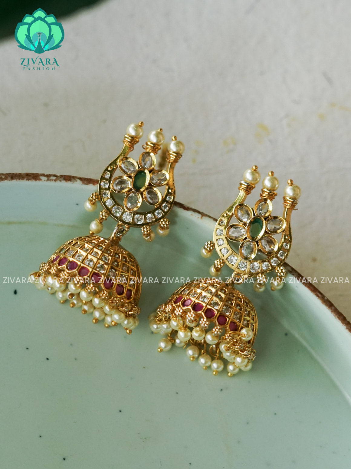 MOON Medium sized - TRADITIONAL PREMIUM MATTE  polish JHUMKA- latest jewellery collection- zivara fashioN (Copy)