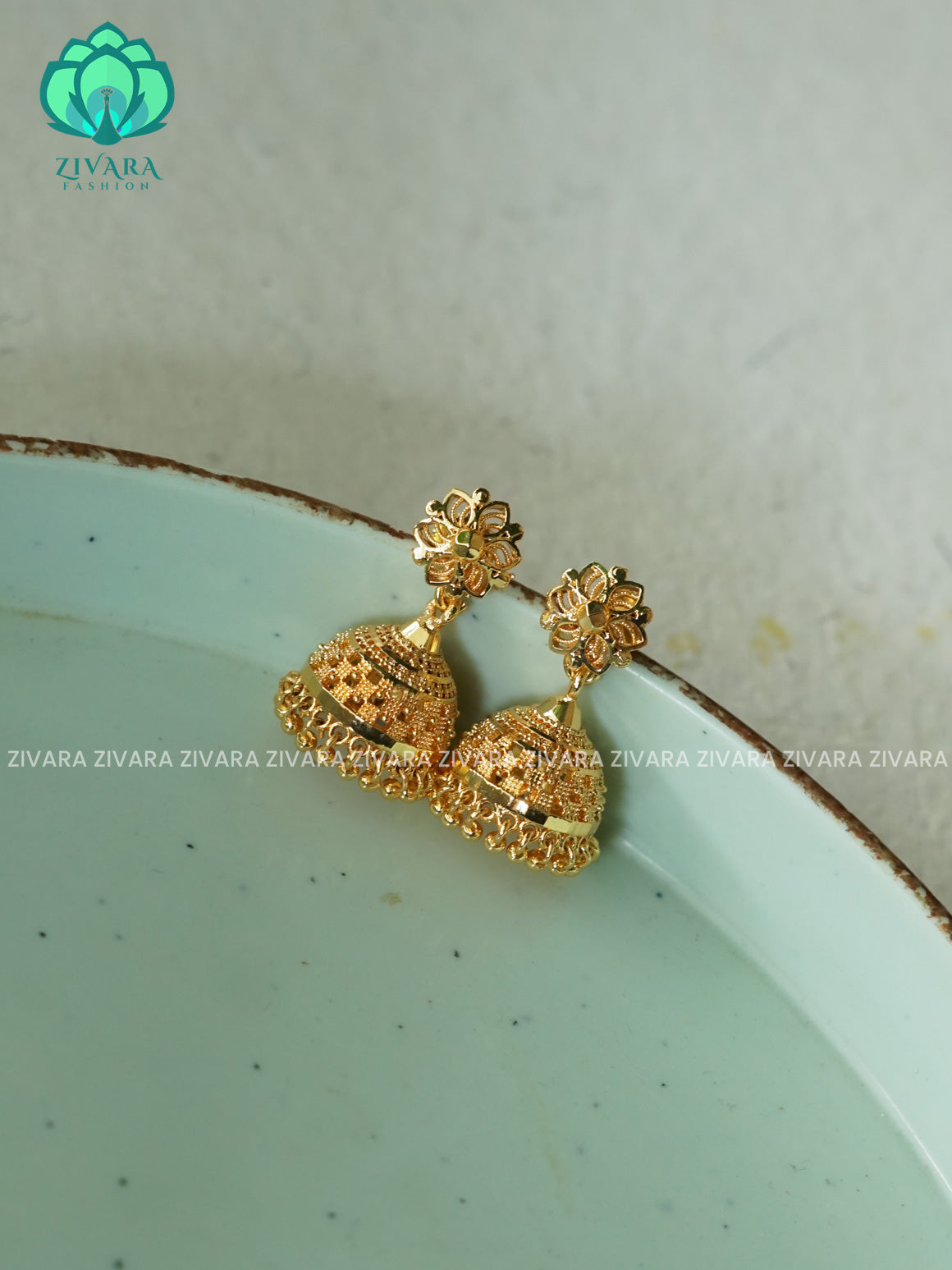 GOLD POLISH  - TRADITIONAL JHUMKA- latest jewellery collection- zivara fashion