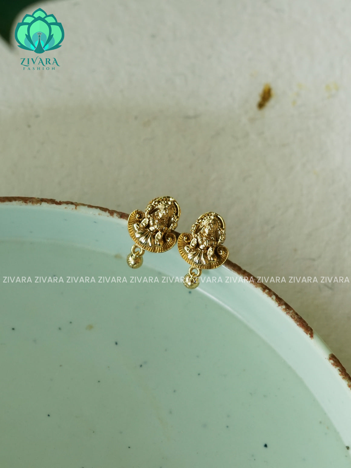 SMALL SIZE KIDS FRIENDLY TEMPLE  STUDS  - latest jewellery collection- zivara fashion