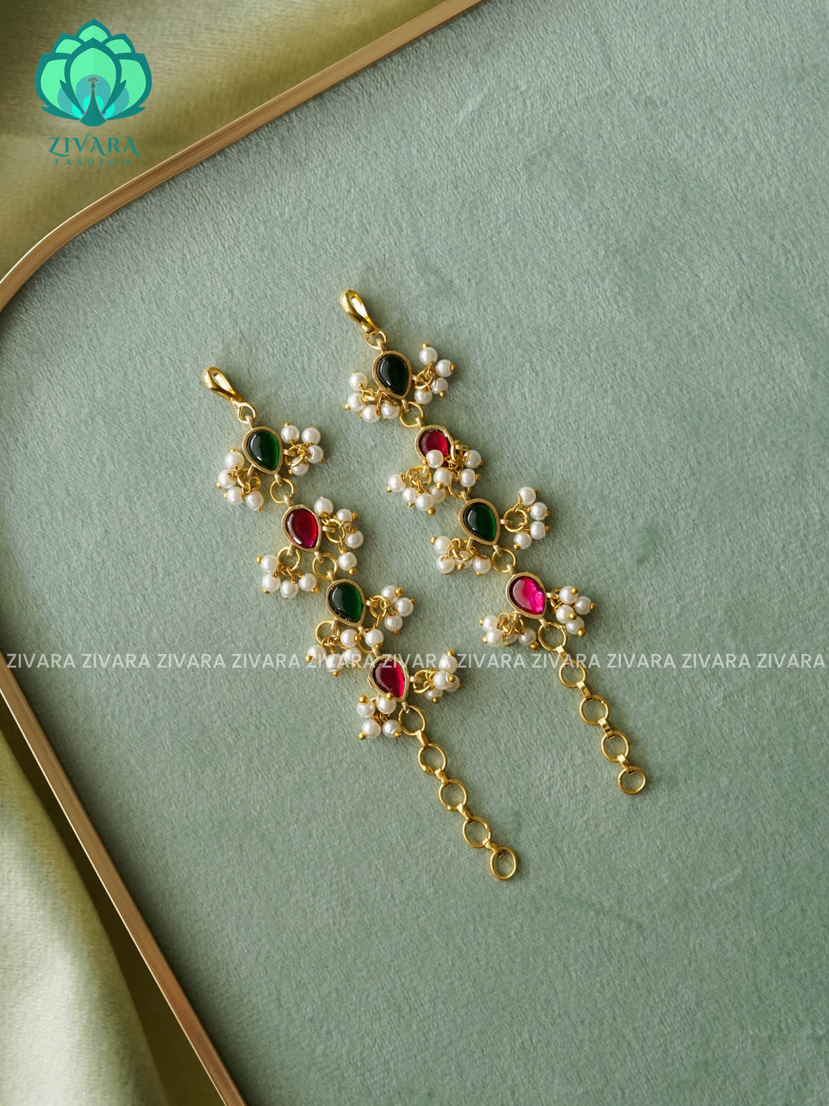 Jadau straight maatal- south indian kemp bridal accessory