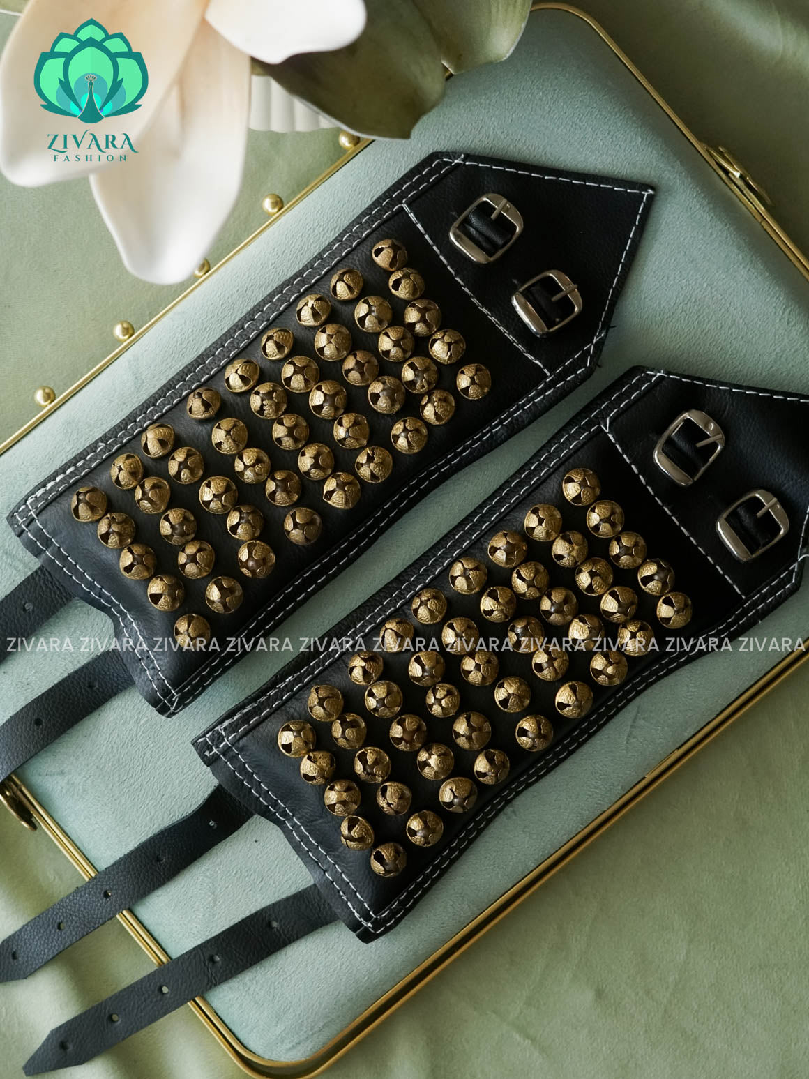 5 LINE - LEATHER  finish - SALANGAI - barathanatyam dance accessories- zivara fashion