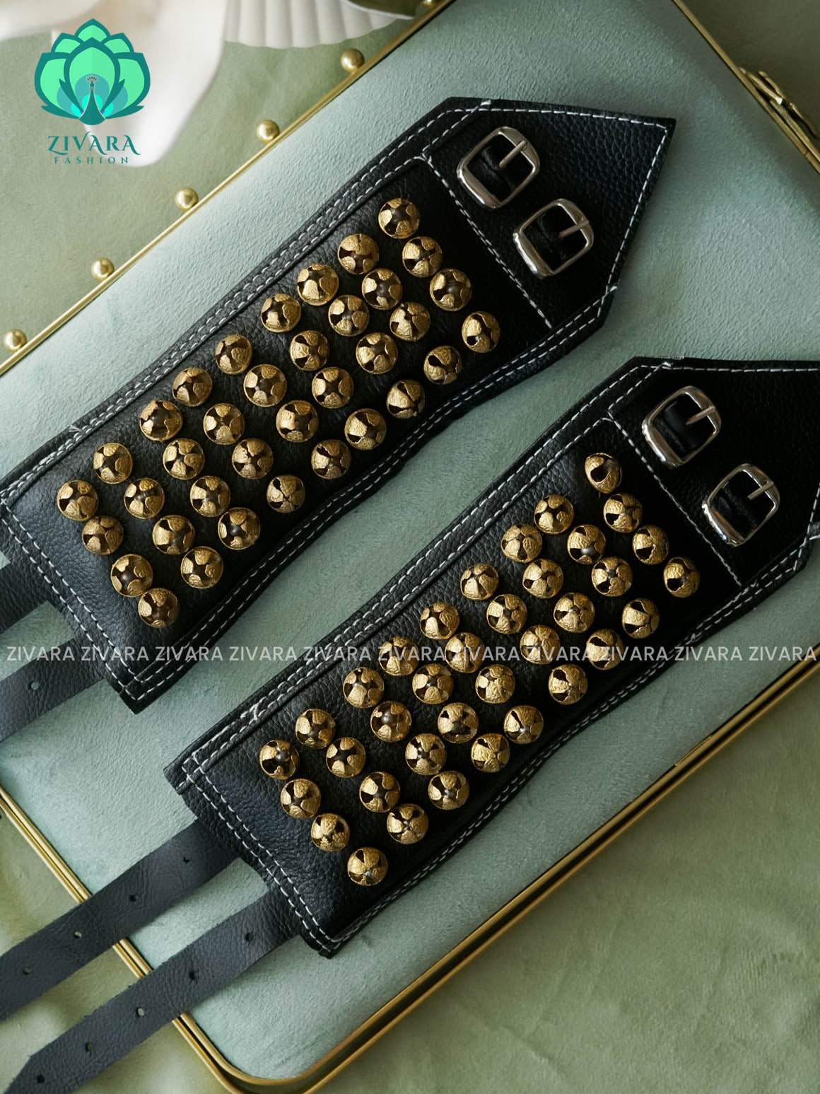 4 LINE - LEATHER  finish - SALANGAI - barathanatyam dance accessories- zivara fashion