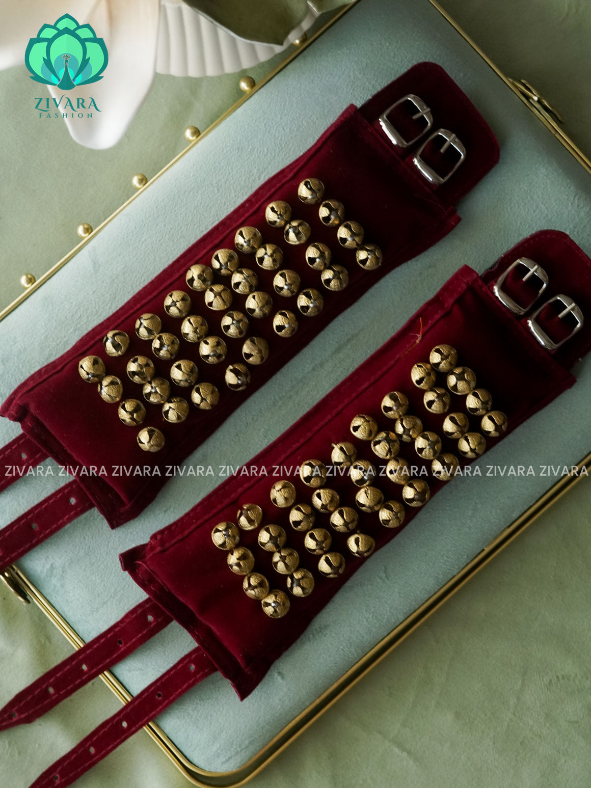 4 LINE - Velvet finish - SALANGAI - barathanatyam dance accessories- zivara fashion