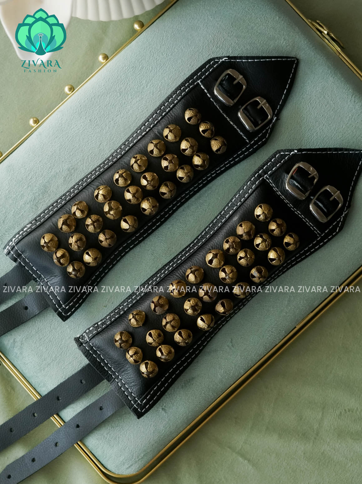 3 LINE - LEATHERN finish - SALANGAI - barathanatyam dance accessories- zivara fashion