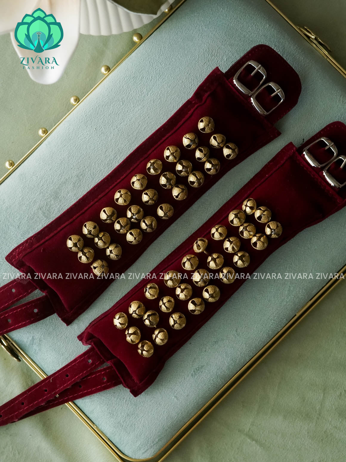 3 LINE - Velvet finish - SALANGAI - barathanatyam dance accessories- zivara fashion