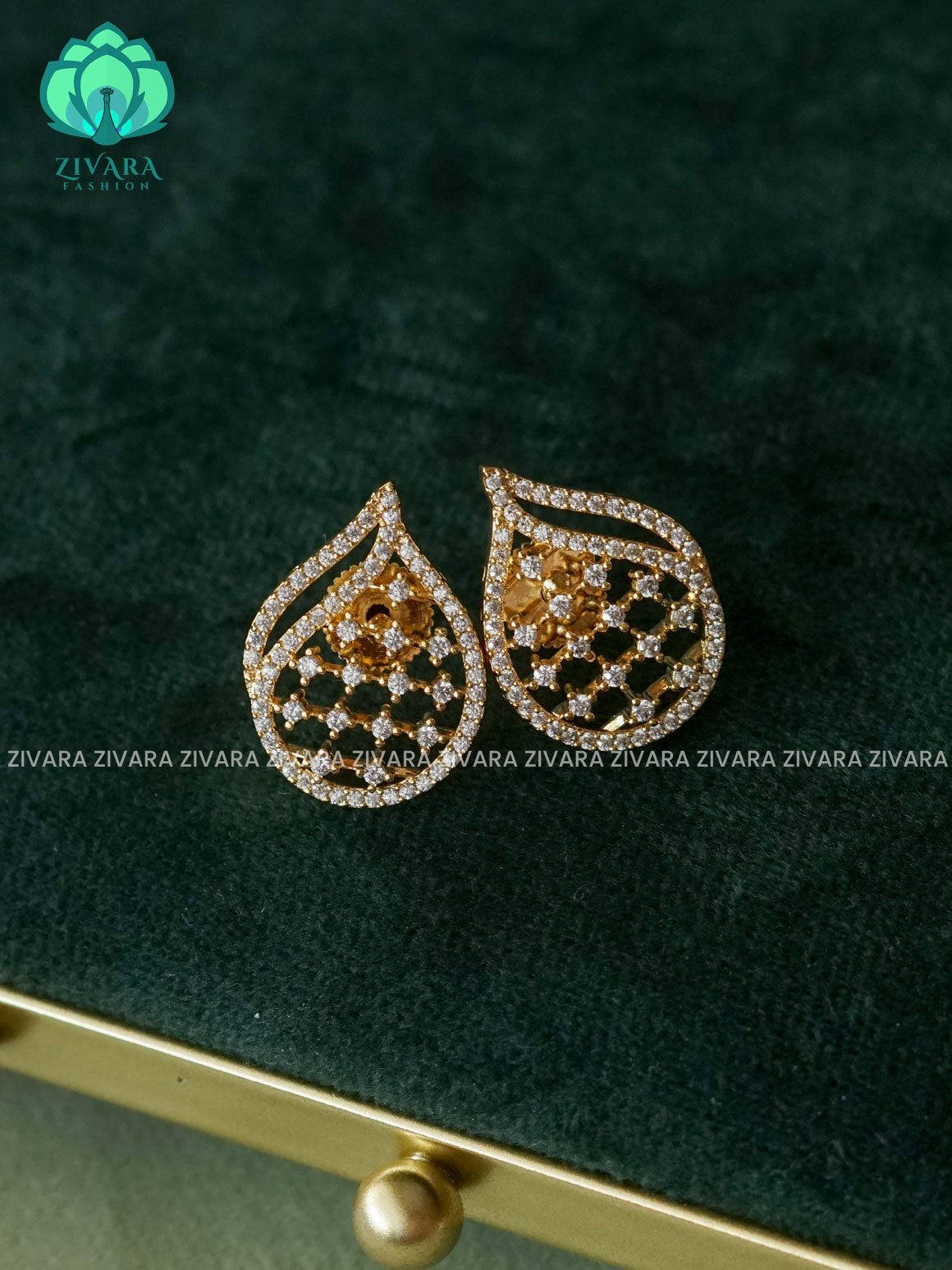 WHITE STONE TEAR   - latest jewellery collection- zivara fashion