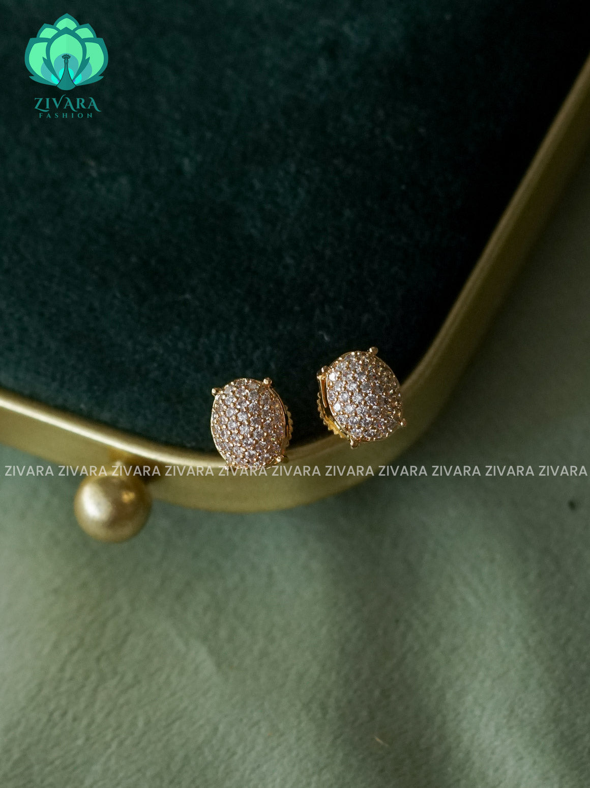 SMALL SIZE WHITE STONE OVAL - latest jewellery collection- zivara fashion