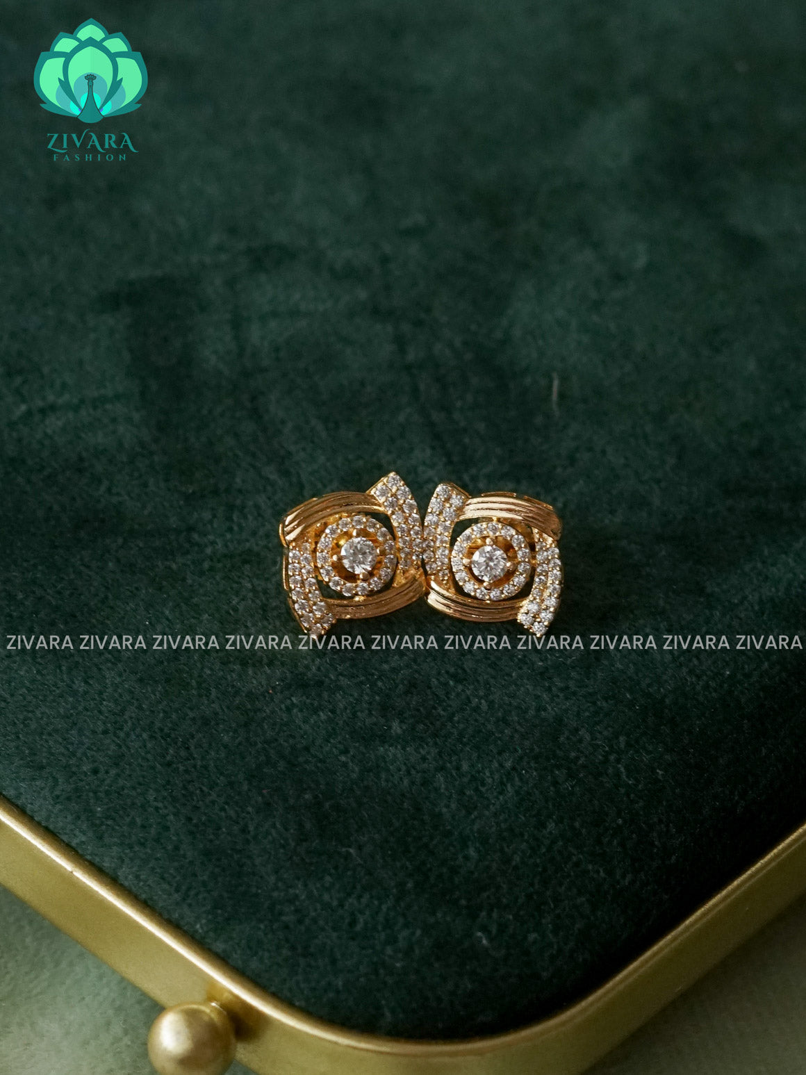 MEDIUM SIZE WHITE STONE - latest jewellery collection- zivara fashion
