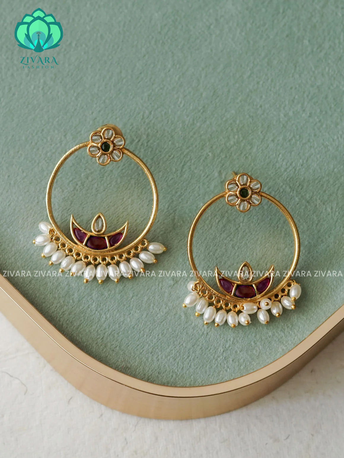 DIYA - RUBY GREEN BEAUTIFUL SIMPLE BALI - PREMIUM MATTE polish BALI- latest jewellery collection- zivara fashion