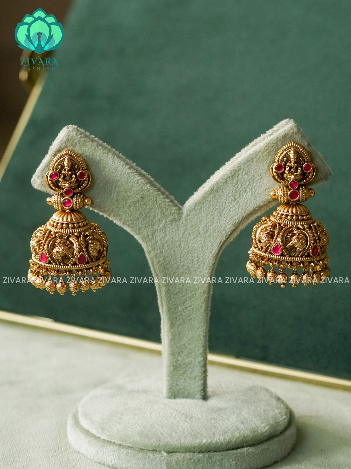 DIYA- EXUBERANT JADAU JHUMKAS - TRADITIONAL PREMIUM MATTE  polish JHUMKA- latest jewellery collection- zivara fashion