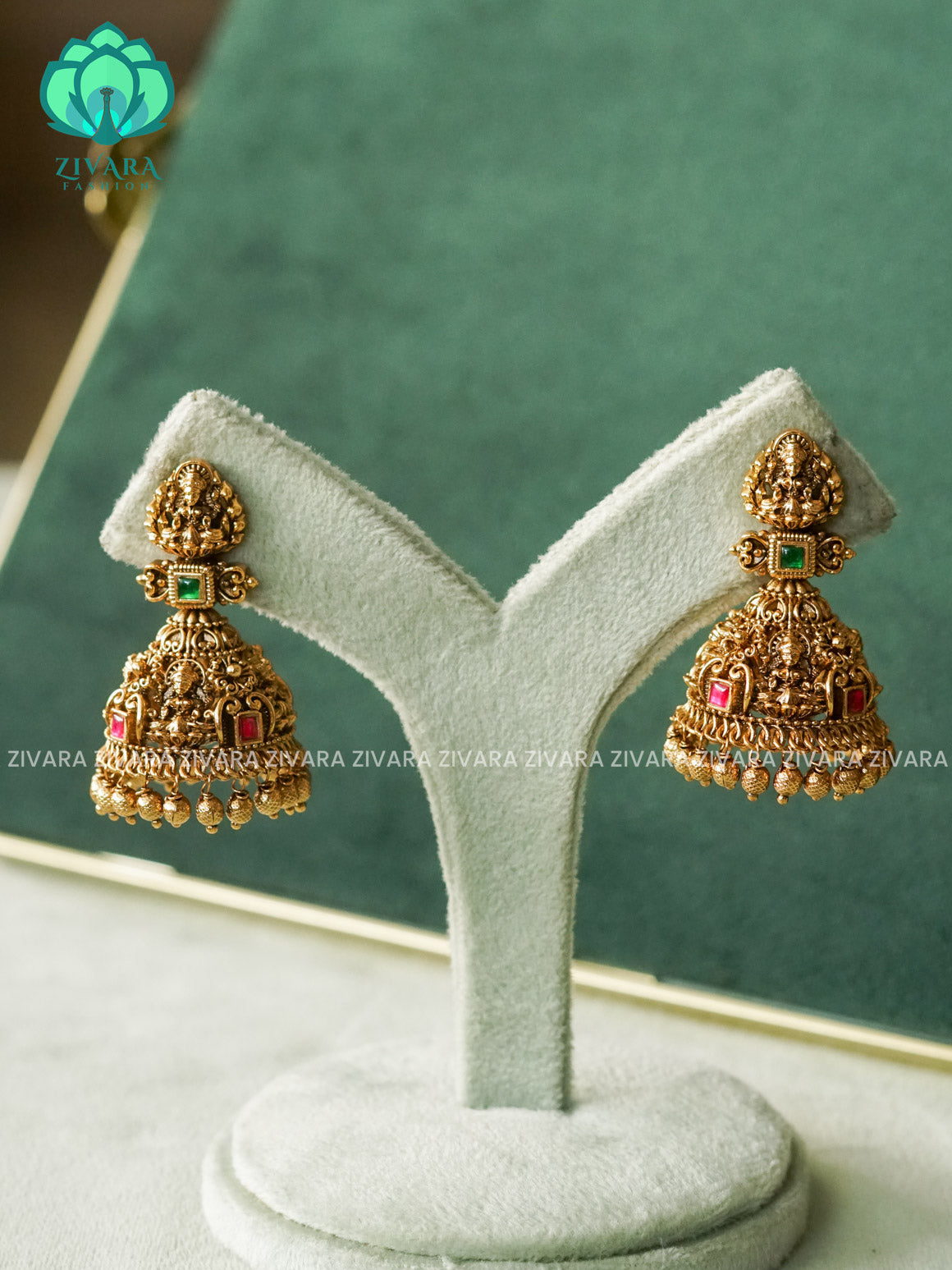DIYA- EXUBERANT JADAU JHUMKAS - TRADITIONAL PREMIUM MATTE  polish JHUMKA- latest jewellery collection- zivara fashion