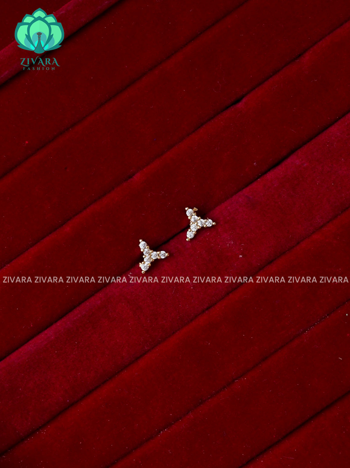 WHITE-TRIANGLE-VERY SMALL SIZE MULTI USAGE SCREW TYPE STUDS  - latest jewellery collection- zivara fashion