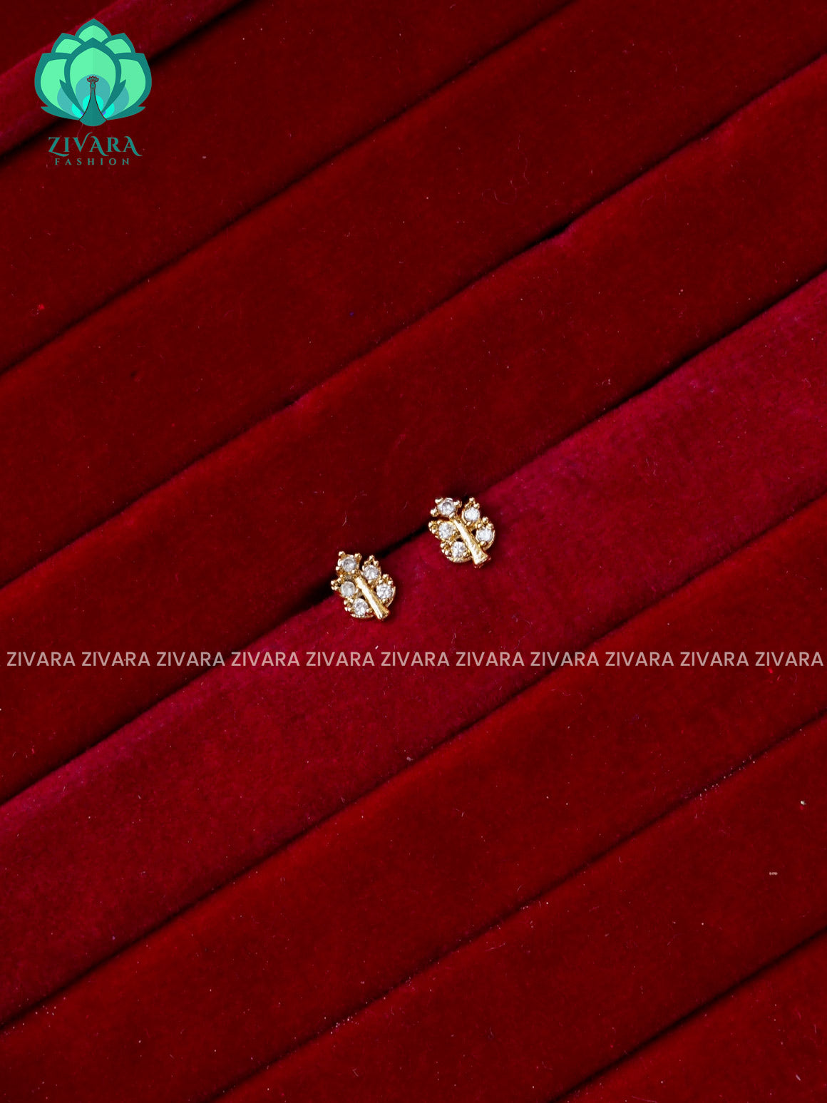 ZYRA-WHITE-LEAF-VERY SMALL SIZE MULTI USAGE SCREW TYPE STUDS  - latest jewellery collection- zivara fashion