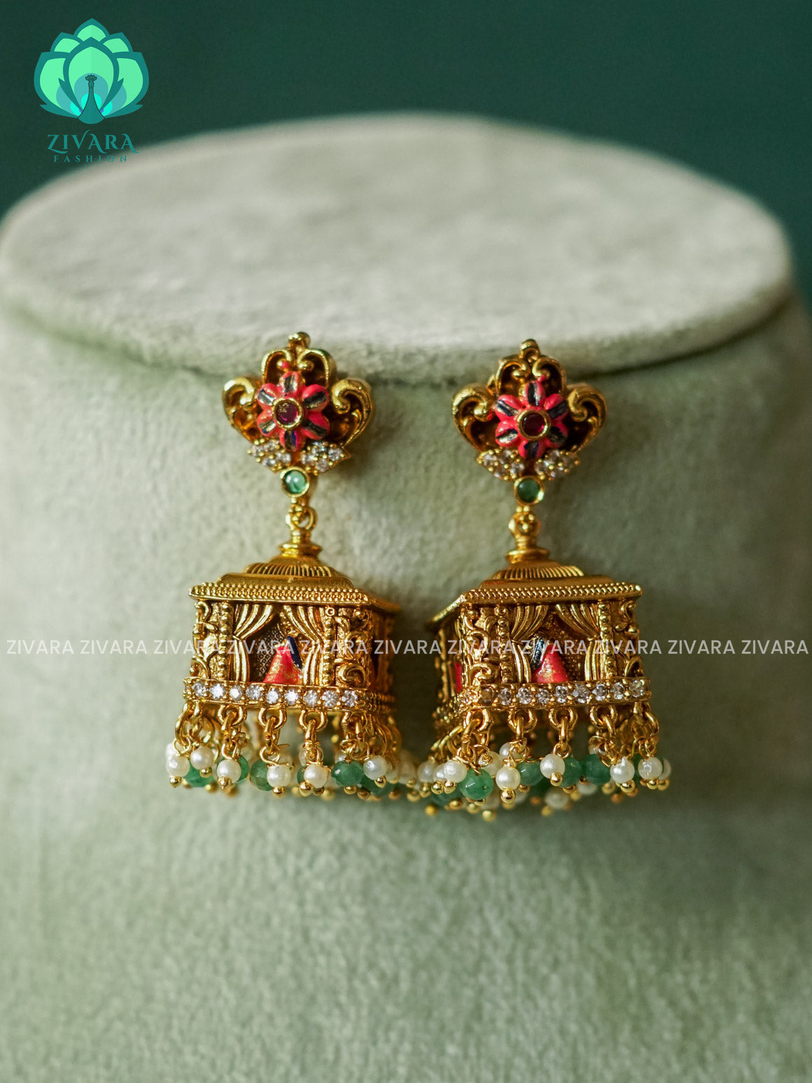Madhurya handpainted jhumkas-latest jewellery collection- zivara fashion