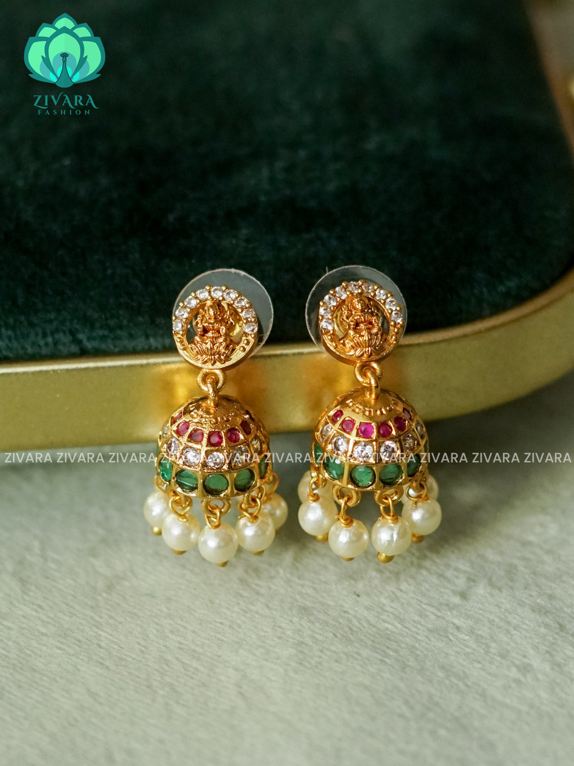 TEMPLE small size kids EXCLISIVE JHUMKA - TRADITIONAL PREMIUM MATTE  polish JHUMKA- latest jewellery collection- zivara fashion