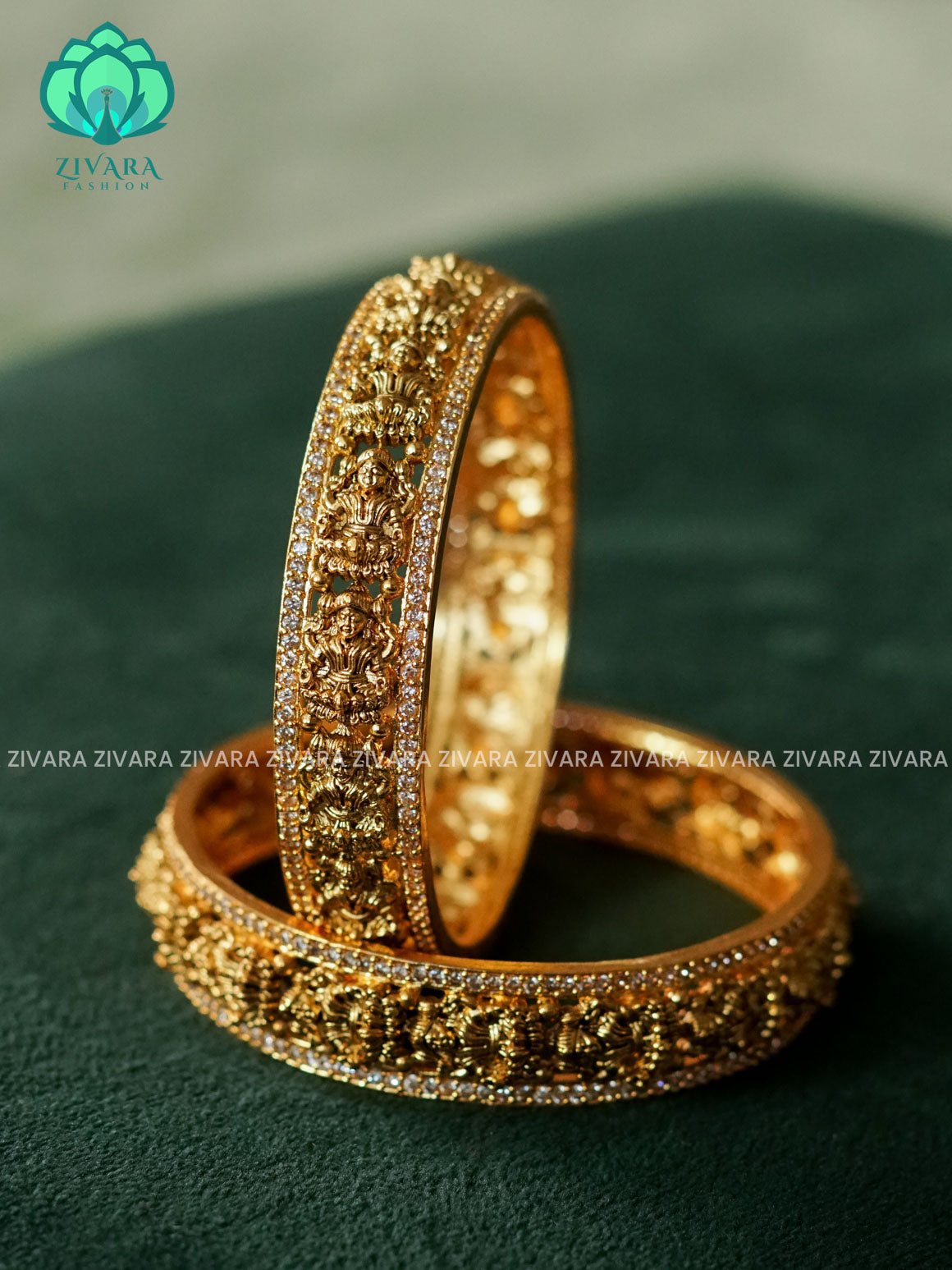 2 PIECE TEMPLE BANGLE -  latest bangles design-zivara fashion