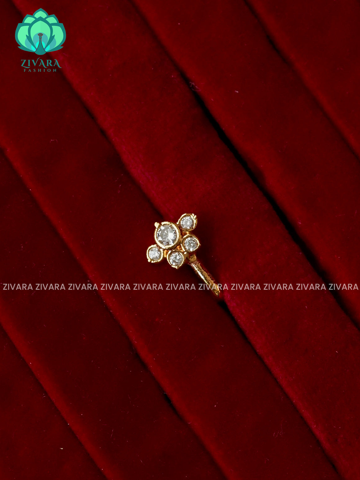 ZYRA- WHITE STONE NON PIERCING NOSE SEPTUM RING - ZIVARA FASHION