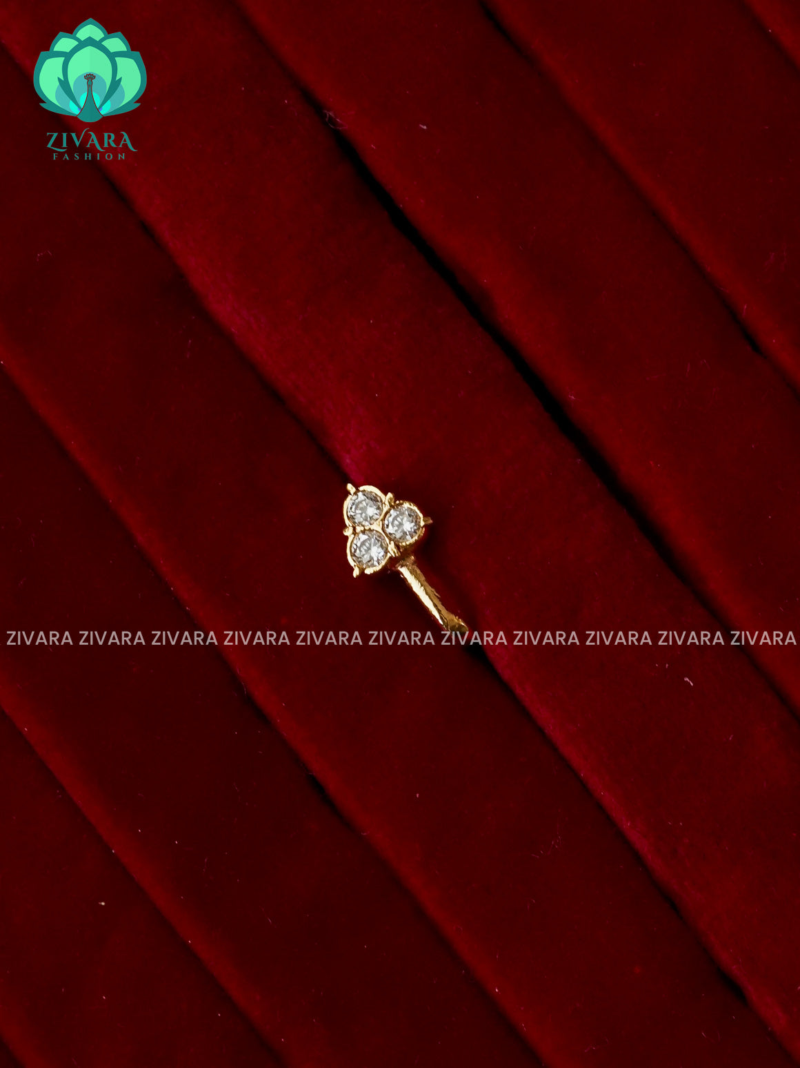 ZYRA- WHITE STONE NON PIERCING NOSE SEPTUM RING - ZIVARA FASHION