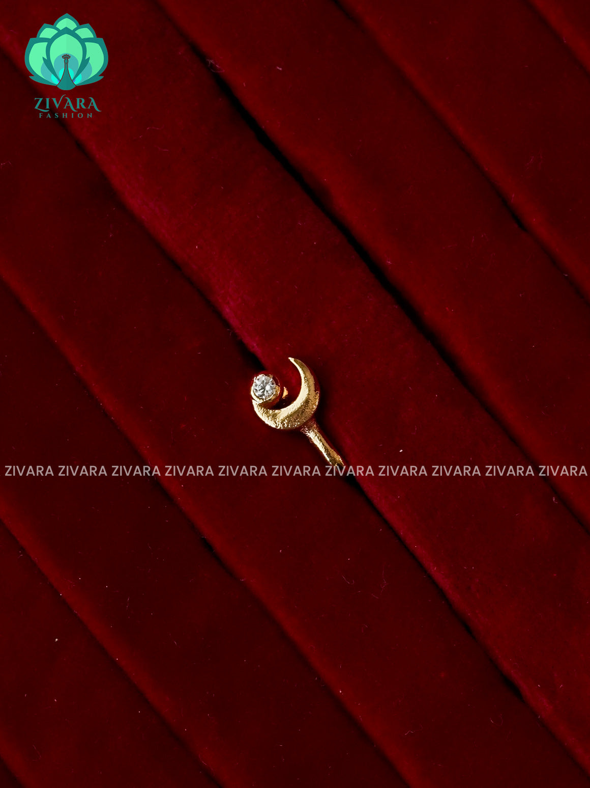 ZYRA- WHITE STONE NON PIERCING NOSE SEPTUM RING - ZIVARA FASHION