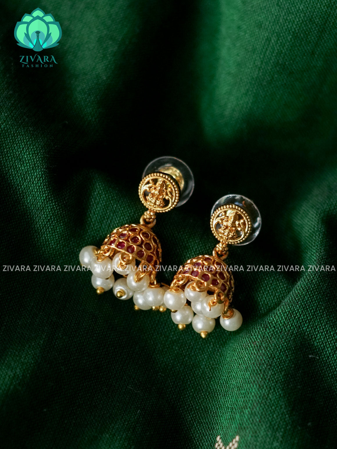 Hotselling small size kids friendly REAL KEMP TEMPLE  TRADITIONAL PREMIUM MATTE  polish JHUMKA- latest jewellery collection- zivara fashion