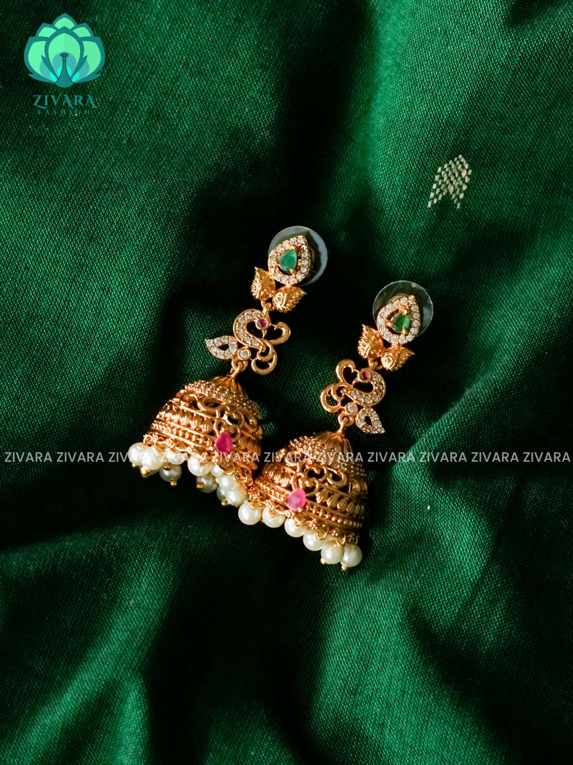 PEACOCK TRADITIONAL PREMIUM JHUMKA- latest jewellery collection- zivara fashion