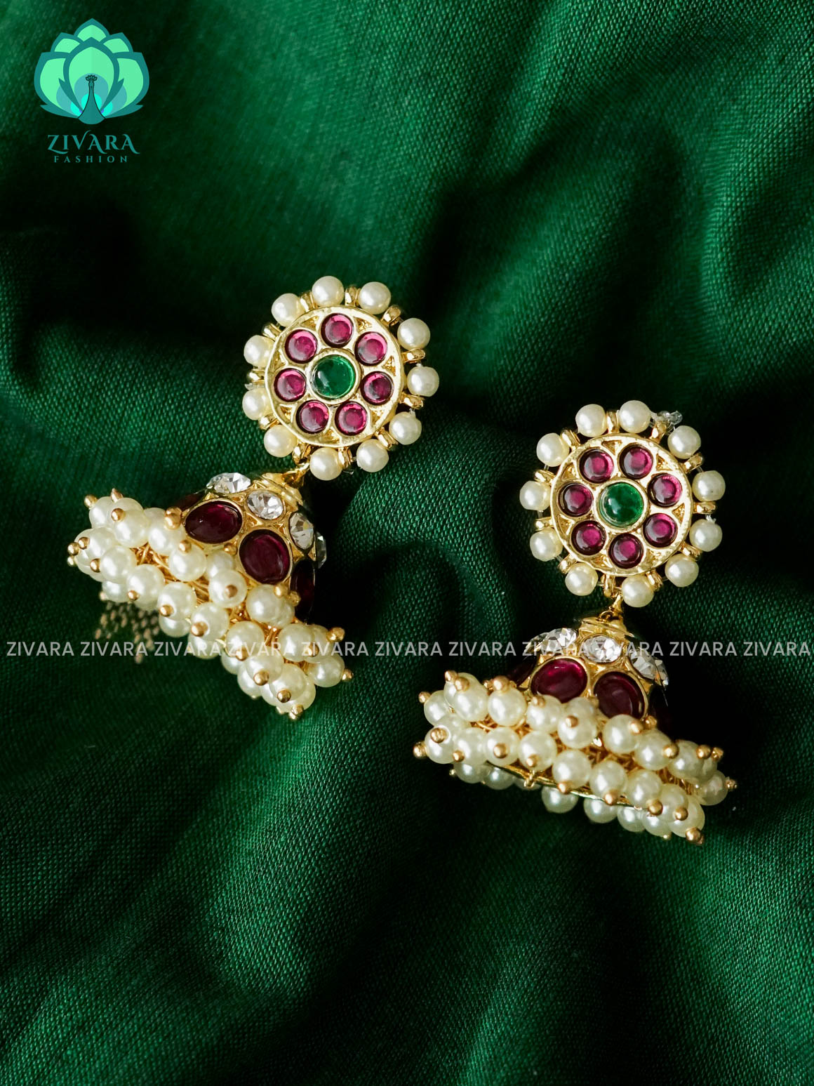MATHANGI- JHUMKA- REAL KEMP BHARATHANATYAM DANCE PREMIUM JEWELLERY
