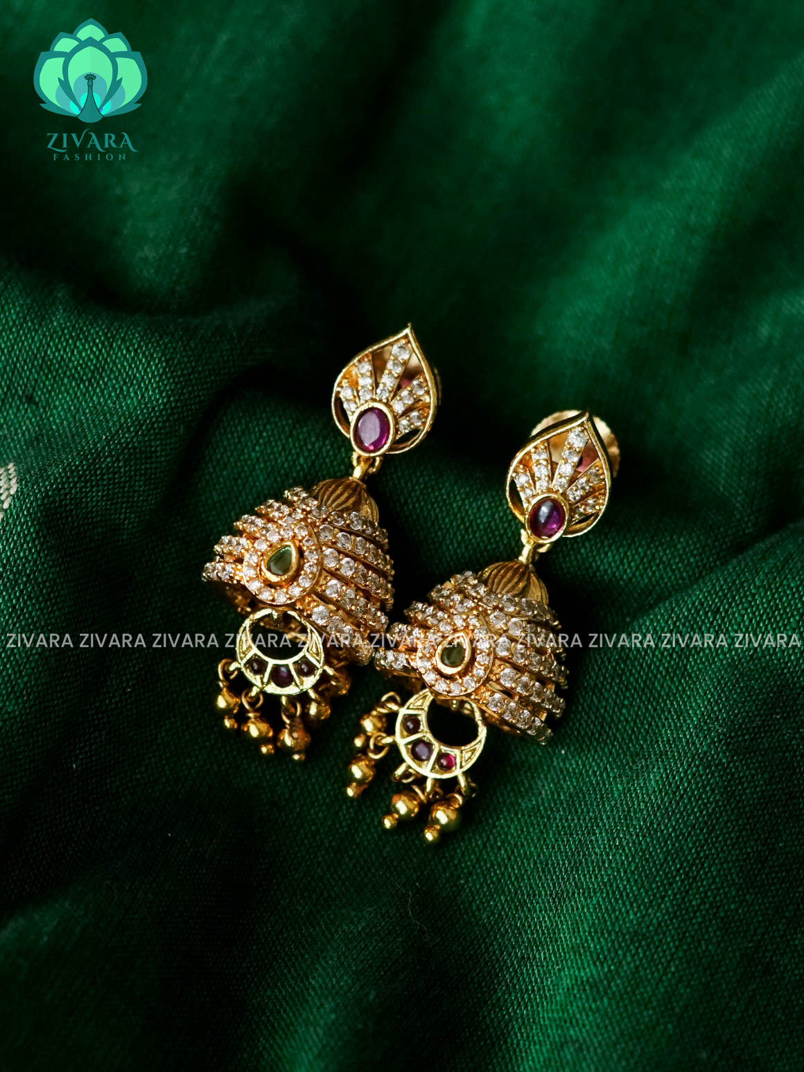 REAL KEMP MEDIUM SIZE Hotselling MANGA BRIDAL  jhumka - latest trending collection