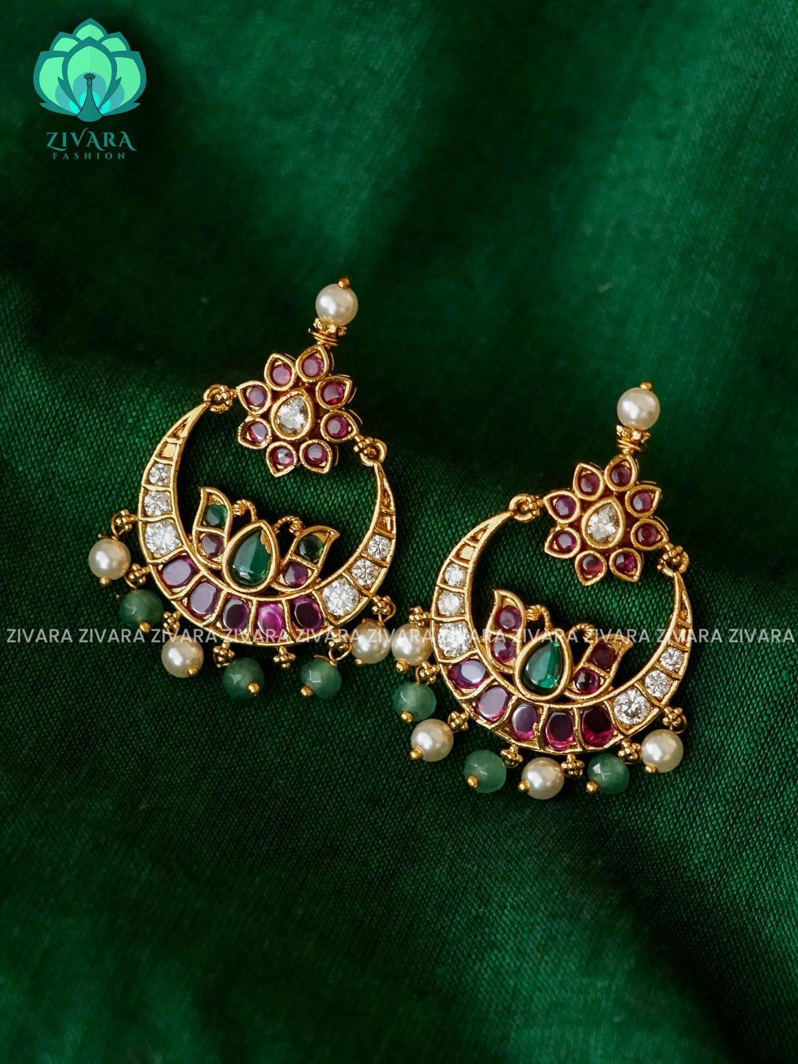 LOTUS CHAND BALI STUDS  - latest jewellery collection- zivara fashion