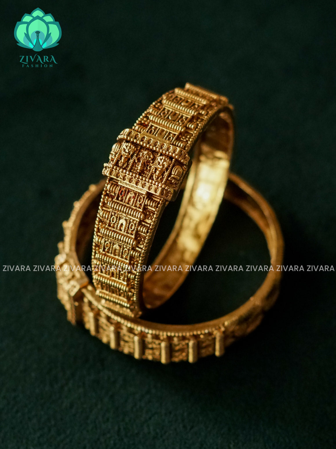 2 piece GOPURAM normal matte finish bangles - latest jewellery collection - ZIVARA FASHION