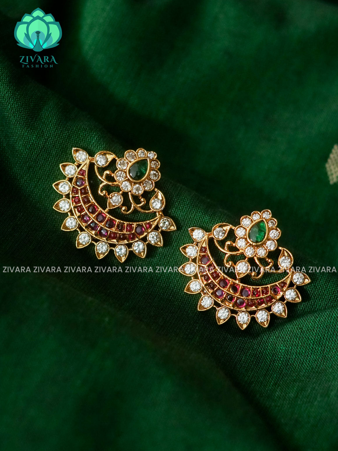 REAL KEMP STUDS  - latest jewellery collection- zivara fashion