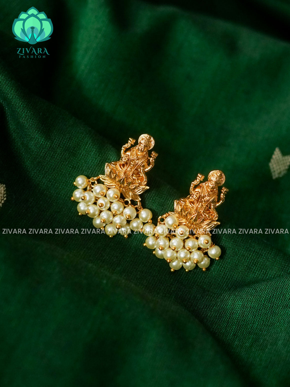 Big Lakshmi pearl cluster studs - latest jewellery collection- zivara fashion